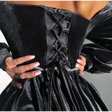 Velvet Strapless Mini Dress Off Shoulder Party Outfit