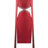 Fringe Sleeve Tassel Sequined Midi Dress