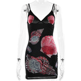 Spaghetti Strap Floral Print Mini Dress