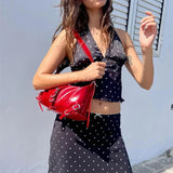 Lace-Up Sleeveless Top Bow Mini Skirt Outfits