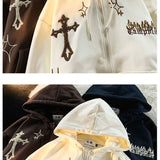 Y2k Rhinestone Skeleton Goth Hoodie