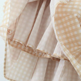 Cross Ribbon Folds Hem Ball Gown Swing Mini Dress
