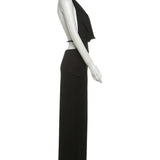 Halter Low Swinging Neck Maxi Dress
