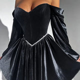 Velvet Strapless Mini Dress Off Shoulder Party Outfit