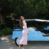 Knit Midi Dress with Ruffle Trim