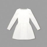 White Square Neck Diamond Mini Dress