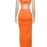 Short Camisole and Ankle-Length Skirt Suit