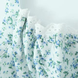 Floral Bow Halter Neck Lacing Up Midi Dress