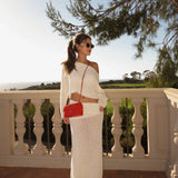 Knit Long Sleeve Top and Maxi Skirt Suit