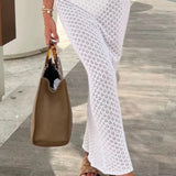 Knit Hollow Out Top and Long Skirt Suit