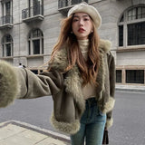 Faux Suede Leather Jacket