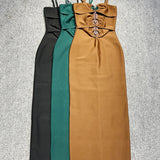Strappy Hook Cut Out Bodycon Midi Dress
