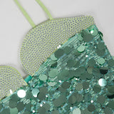 Spaghetti Strap Diamonds Patchwork Mini Dress