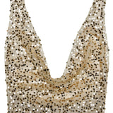 Open Back Sequins Sparkling Halter Maxi Dress