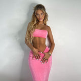 Crop Tank Top High Waist Pants  2 Pieces Outfits