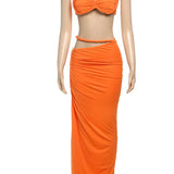 Short Camisole and Ankle-Length Skirt Suit