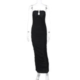 Off-shoulder Black Maxi Dress