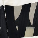 Perspective Gauze Patchwork Blazer Pencil Pant Suit
