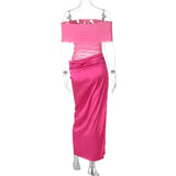 Off-the-Shoulder Strapless Backless Maxi Dress