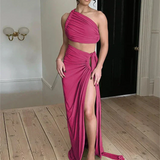 Crop Top and Hollow Out Skirt Suit