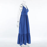 Women's Patchwork Sleeveless Solid Maxi Dress