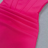 Rose Red Diamond One Shoulder Midi Dress