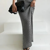 Striped Ribbed Midi Dress