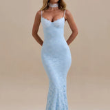 Spaghetti Strap Backless Maxi Dress