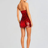 Sequins Strapless Bodycon Mini Dress