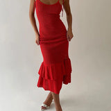 Ruffle Knit Midi Dress