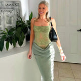 Women's Printed Spaghetti Strap Maxi Skirt Set