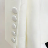 Perspective Gauze Patchwork Blazer Pencil Pant Suit