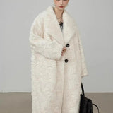 Large Lapel Shaggy Faux Fur Long Jacket
