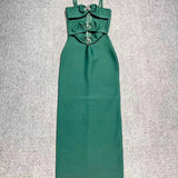 Strappy Hook Cut Out Bodycon Midi Dress