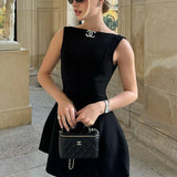 Sleeveless High Waist Backless Mini Dresses