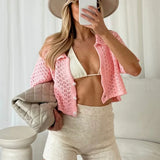 Knit Hollow Out Top and Long Skirt Suit