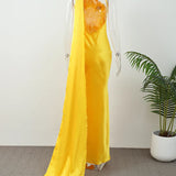 Yellow Satin Maxi Dress