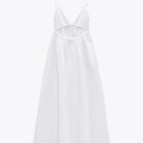 Backless Midi Dress Camisole Chic V-Neck & Easy Fit