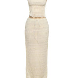 Chiffon Skirt Suit Spaghetti Strap Top and Long Skirt