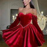 Velvet Strapless Mini Dress Off Shoulder Party Outfit