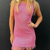 Knit Tassel Mini Dress