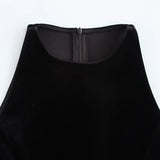 Solid Tank Velvet Mini Dress
