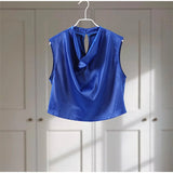 Sleeveless Top Suit With Front Split Skirt