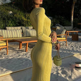 Ribbed Long Sleeve Maxi Dress