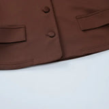 Round Neck Long Sleeve Jacket Mini Skirt Suit