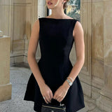 Sleeveless High Waist Backless Mini Dresses