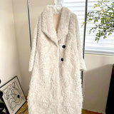 Large Lapel Shaggy Faux Fur Long Jacket