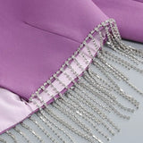 Purple Tassel Skirt and Long Sleeve Jacket Set