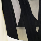 Perspective Gauze Patchwork Blazer Pencil Pant Suit