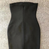 Diamonds Beaded Strapless Rayon Black Mini Dress